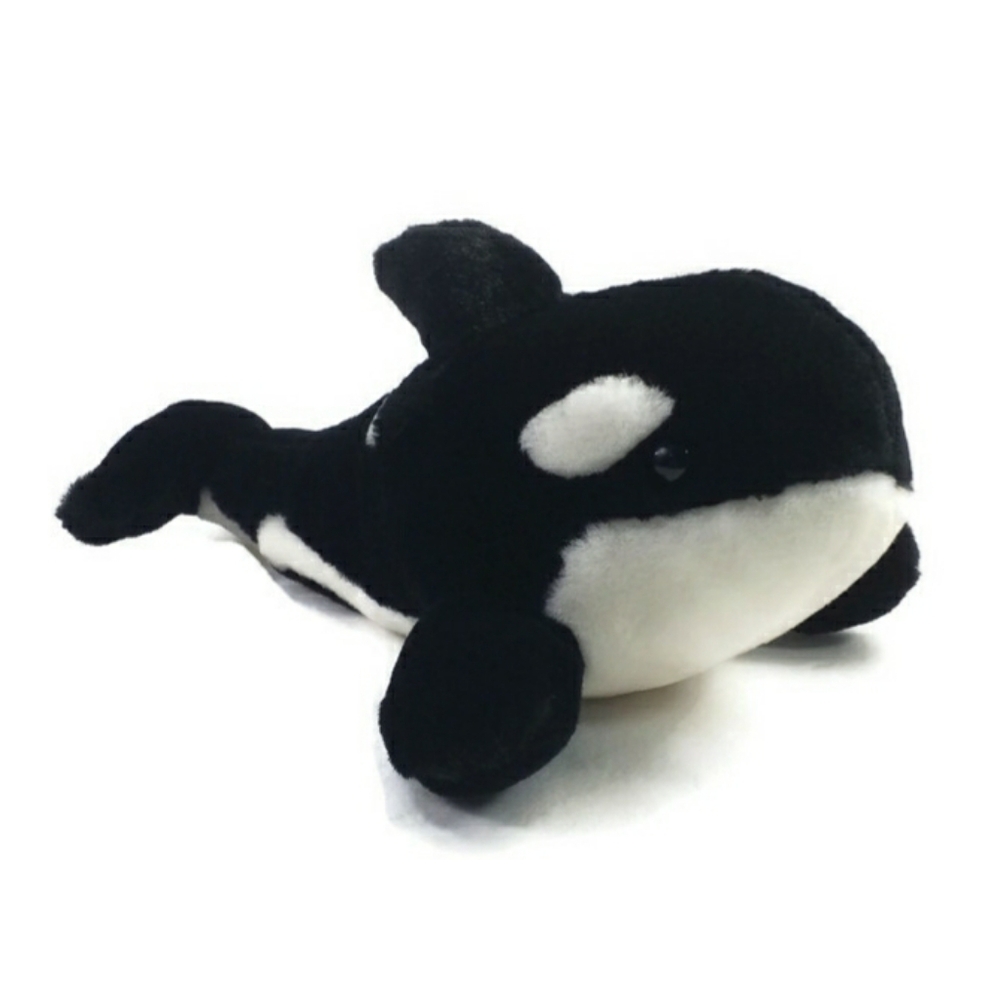 Vintage Sea World Shamu Black White Stuffed Plush Killer Orca Whale Toy Kids 14"